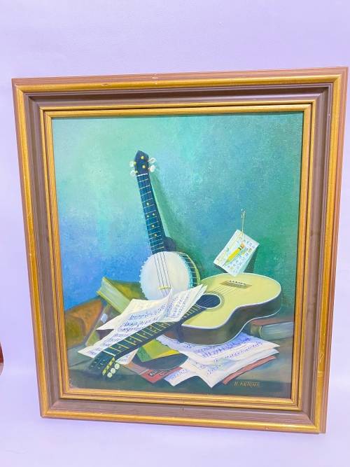 STUNNING VINTAGE ORIGINAL OIL ON BOARD PAINTING SIGNED H ANTONE SIZE 76CM X 66CM LARGE !!!!