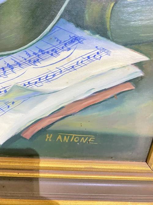 STUNNING VINTAGE ORIGINAL OIL ON BOARD PAINTING SIGNED H ANTONE SIZE 76CM X 66CM LARGE !!!!