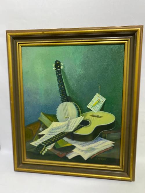 STUNNING VINTAGE ORIGINAL OIL ON BOARD PAINTING SIGNED H ANTONE SIZE 76CM X 66CM LARGE !!!!