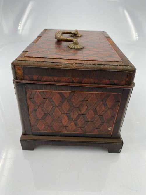 ANTIQUE WOODEN TEA CADDY DAMAGED!!!