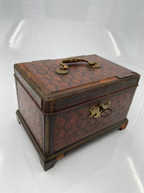 ANTIQUE WOODEN TEA CADDY DAMAGED!!!