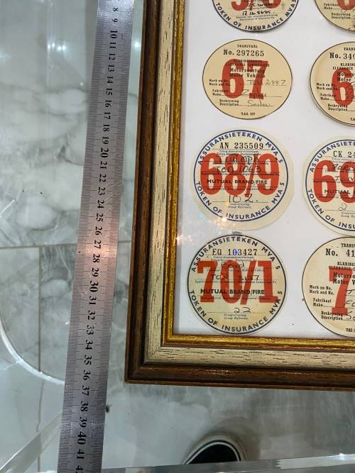 RARE COLLECTION PF CLEARANCE CERTIFICATE OF VINTAGE CARS FRAMED 36CM X 32CM FRAMED !!!