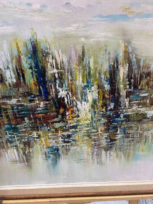 MASSIVE ORIGINAL ROY PIERCE ABSTRACT OIL PAINTING SIZE 97CM X 72CM !!!!