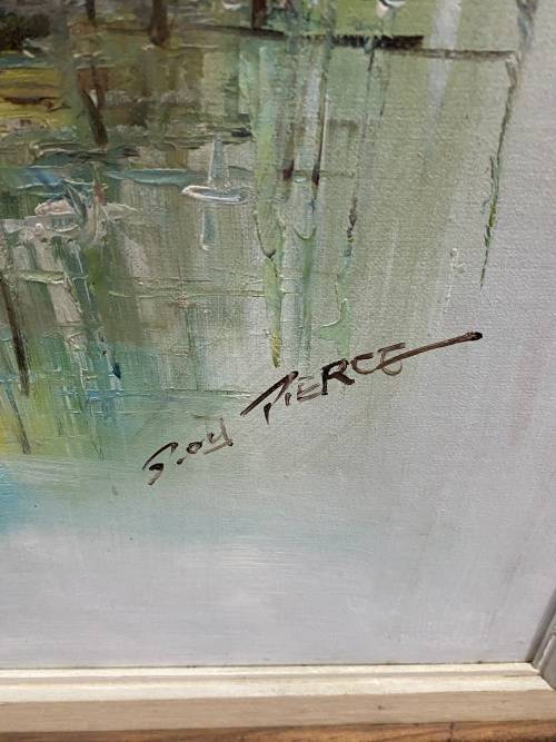 MASSIVE ORIGINAL ROY PIERCE ABSTRACT OIL PAINTING SIZE 97CM X 72CM !!!!