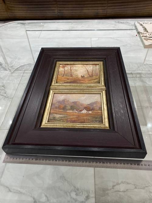 Two beautiful June Tucket oil paintings bid for both size 42x 57 cm