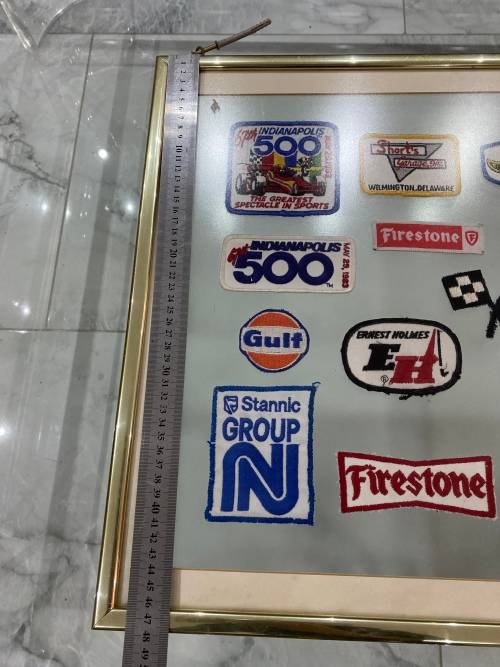 Framed motorsport patches size 62CM x 48CM !!!