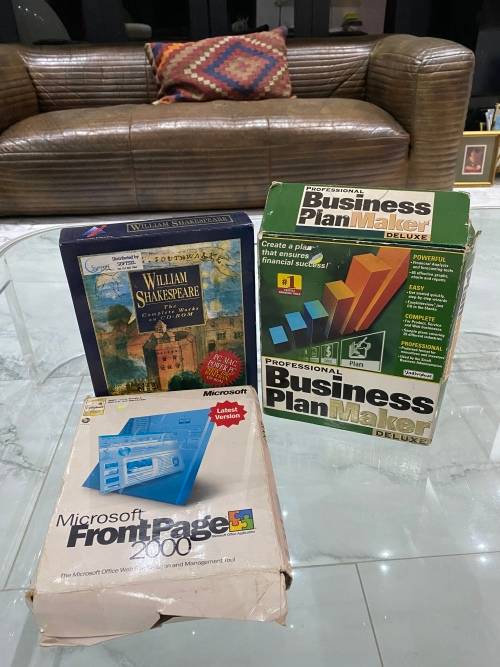 Vintage Microsoft font page and Business plan maker bid for all