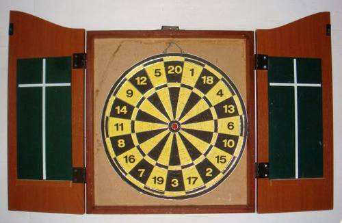 Dartboard In Cabinet