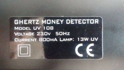 GHERTZ Fake Money Cash Detector with UV Blue Lamp