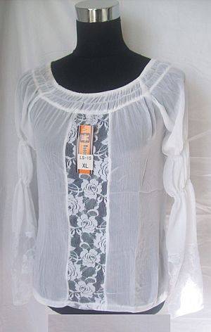White Laced Chiffon Top. To Fit 34