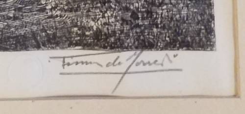 Tinus de Jongh ecthing - Kirstenbosch Cottage