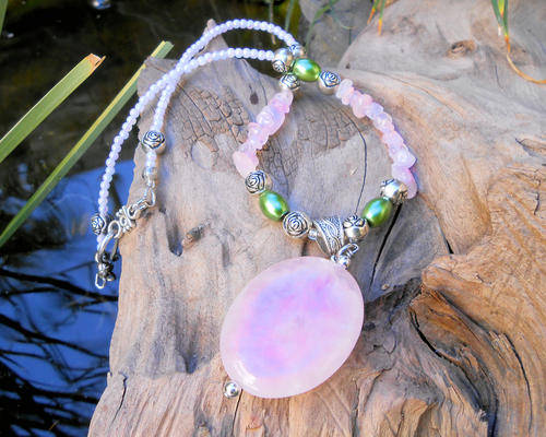 HEART CHAKRA NECKLACE with Rose Quartz