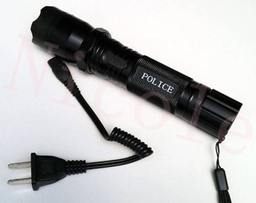 Strong light flashlight type stun gun for police