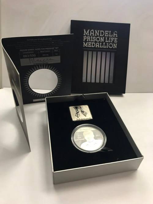 House of Mandela Royal African Mint  1oz Silver Mandela Prison Life Medallion