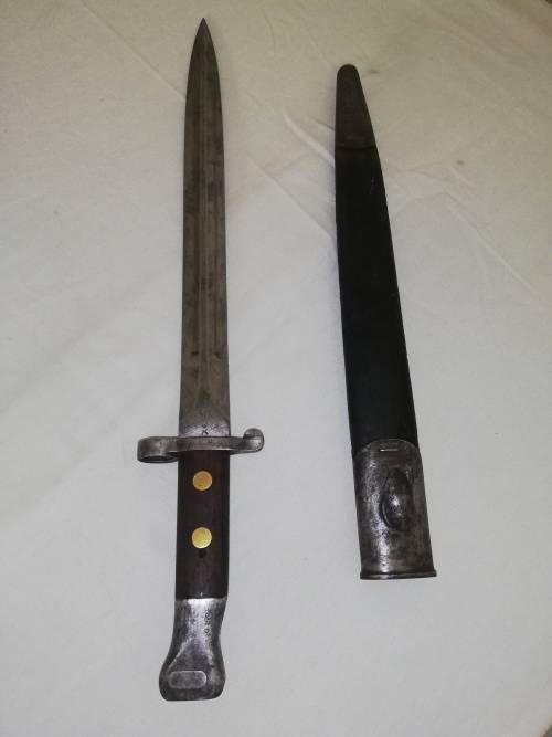 Boer War issued '88 Pattern Enfield Lee Metford bayonet & scabbard