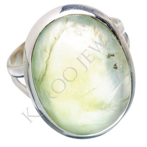 KJ COLLECTION - Natural PREHNITE in Sterling Silver (size 8.25 / Q to Q half)