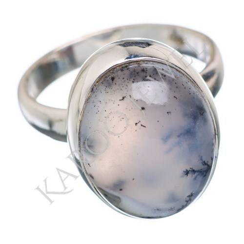 KJ COLLECTION - Natural DENDRITIC OPAL in Sterling Silver (size 6.75 / N to O)