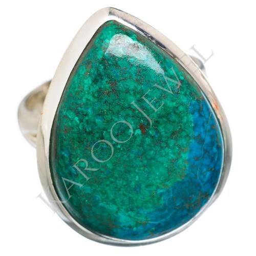 KJ COLLECTION - Natural CHRYSOCOLLA in Sterling Silver (size 7 / O)