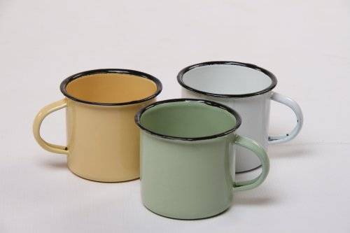 6 Piece Enamelware 10 cm Coffee / Tea Mug Set: South African Traditional Crockery