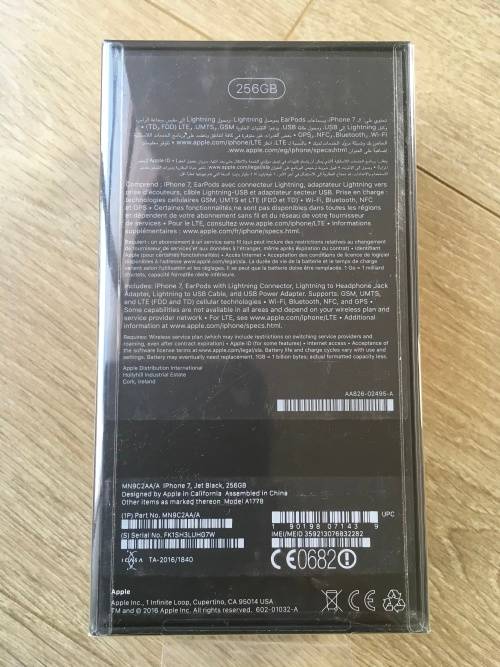 Apple IPhone 7 - 256GB - JET BLACK / BRAND NEW - SEALED - Local Stock  ** Free Courier Delivery