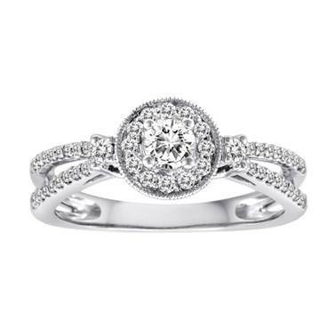EYE CLEAN DIAMOND RING / WHITE GOLD - with CERTIFICATE