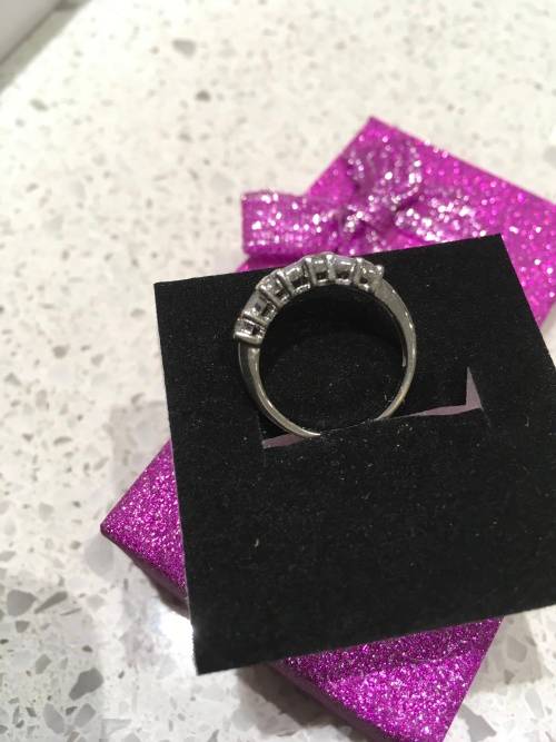 Solid 18k White Diamond Half Eternity Ring - Beautiful and Sparkling
