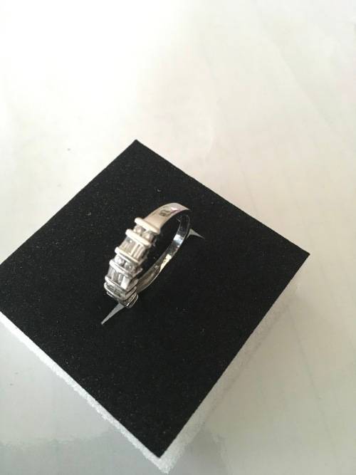 Solid 18k White Diamond Half Eternity Ring - Beautiful and Sparkling