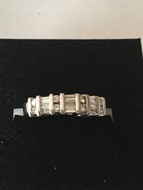 Solid 18k White Diamond Half Eternity Ring - Beautiful and Sparkling