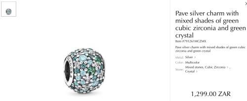 Pave Silver Charm with Mixed Shades of Green Cubic Zirconia and Green Crystal