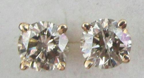 STUNNING 3/4ct SPECIAL VALENTINES SALE  [R32865]** [0.785ct] DIAMOND STUD in YELLOW GOLD