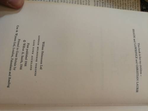 Wilbur Smith: The Sound of Thunder, FIRST EDITION