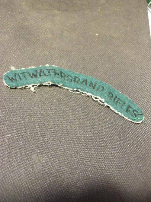 WITWATERSRAND RIFLES CLOTH SHOULDER TITLE