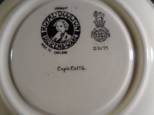 ROYAL DOULTON ENGLISH BONE CHINA SAUCER  DICKENS WARE  SERIES "CAP'N  CUTTER "