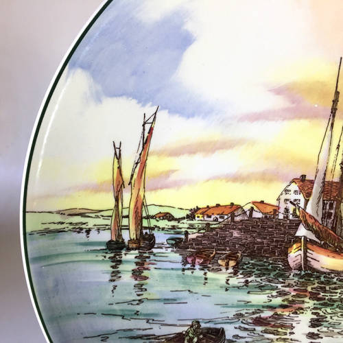 ROYAL DOULTON  ENGLISH TRANSLUCENT  CHINA COLLECTABLE  WALL PLATE   `HOME WATERS `  D6434