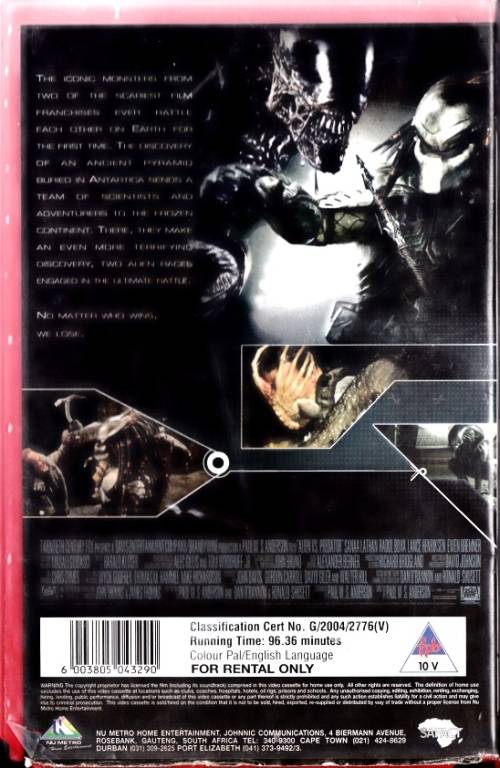 VHS CASSETTE : ` ALIEN VS PREDATOR `