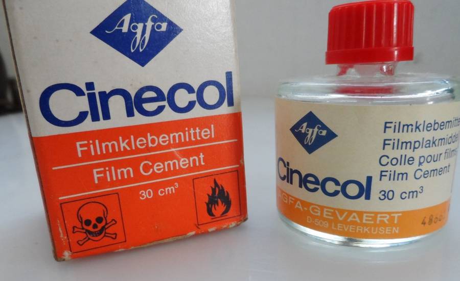 Agfa Cinecol Film Cement 30 ml. Unopened Bottle triacetate  film splicing vintage collectible