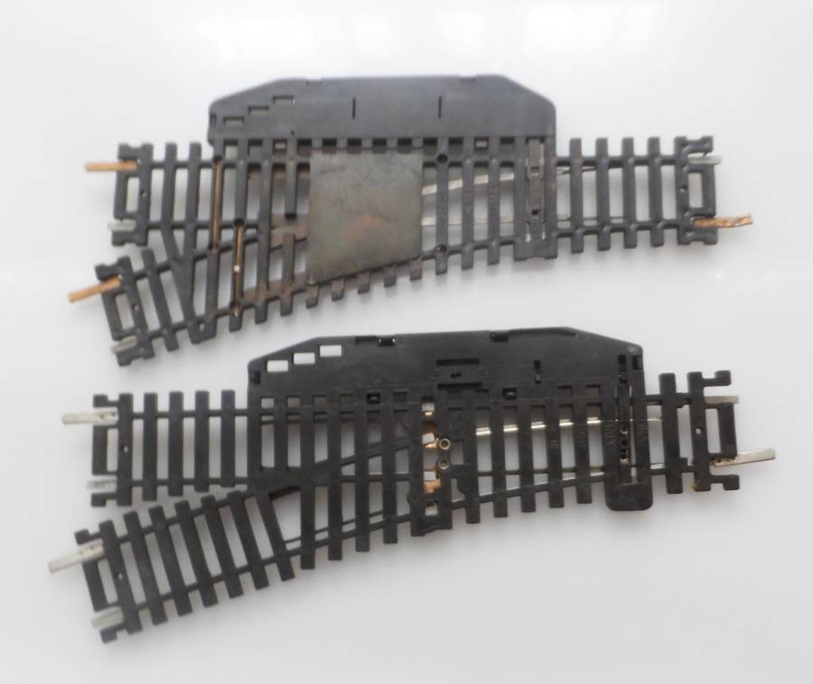 HO RAIL TRACKs , LIMA ITALY , 2 X POINTS N3050 , <18 deg ,   170 mm /  6 1/2 ins  ,