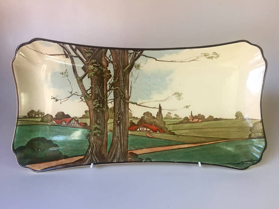 ROYAL DOULTON VINTAGE ENGLISH  PORCELAIN ,RECTANGULAR PLATTER ` WOODLAND SERIES D5815 `