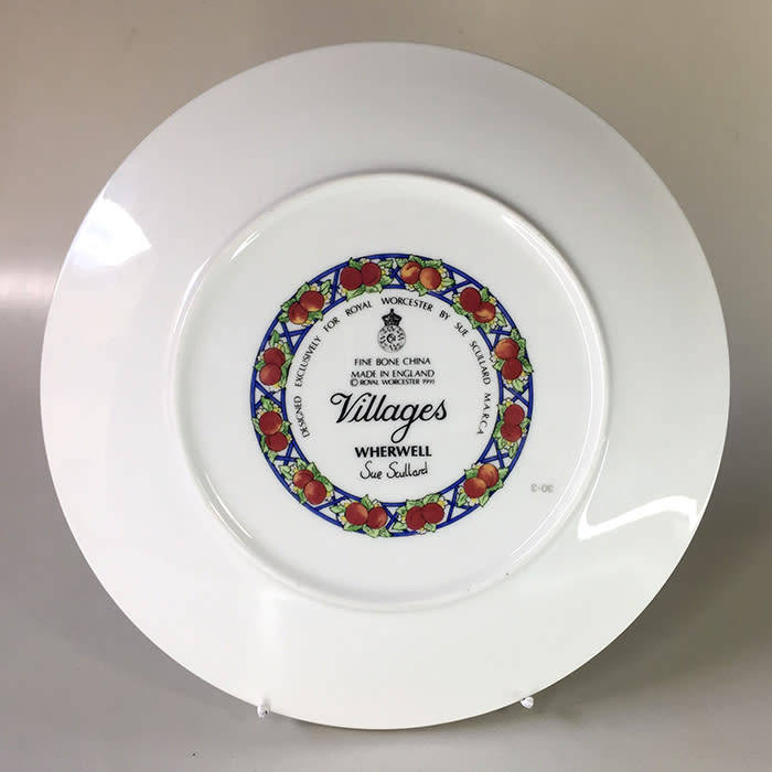 ROYAL WORCESTER fine bone china , display plate  Villages series ` WHERWELL ` by : Sue Scullard