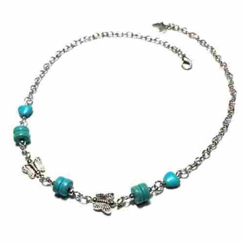CLOSE DOWN SALE ! - Necklace -NEW- with Turquoise Howlite elements and Butterflies