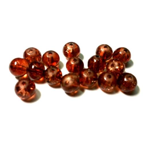 Beads 20pcs Glass Crackle Beads smashed optic 6mm brown Beads Beads for crafting