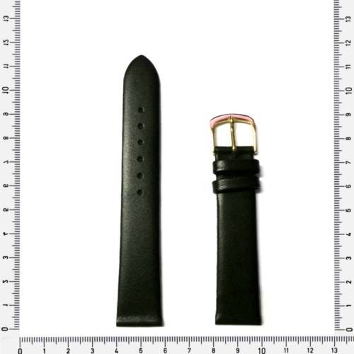 Strap, 18mm watch strap / genuine leather strap, black / Strap made in Germany