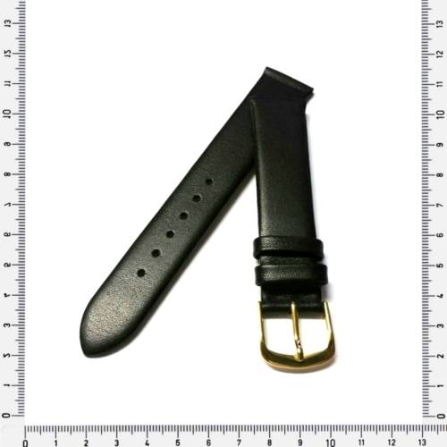 Strap, 18mm watch strap / genuine leather strap, black / Strap made in Germany