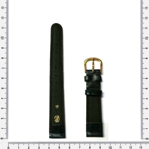 Strap, 16mm watch strap / genuine leather strap, very dark blue /  Strap made in Germany