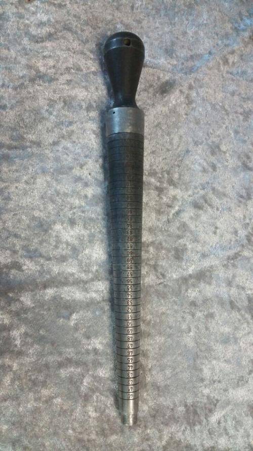 Goldsmith Tools / Vintage / Ring measure bolt size 40-76 / Bolt  made of Steel / Made in Germany