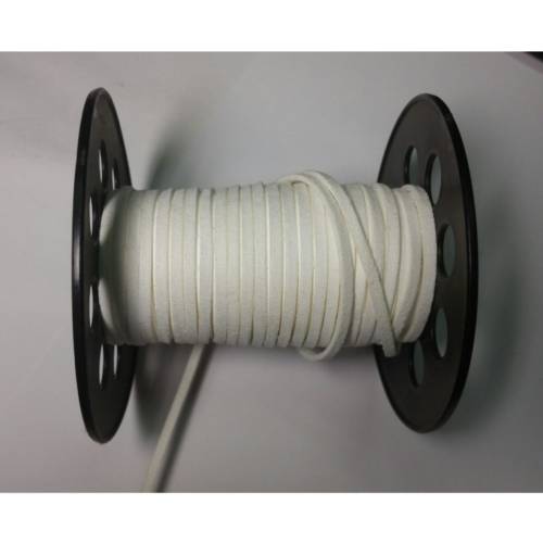 Velours synth. Leather Cord String / 3mm - white / Price per meter / for jewellery crafting