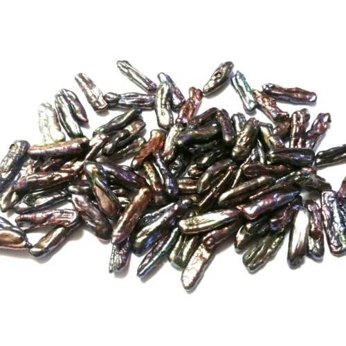 Cultured Keshi pearls rainbow grey +/-21x5mm tooth  price 86pcs