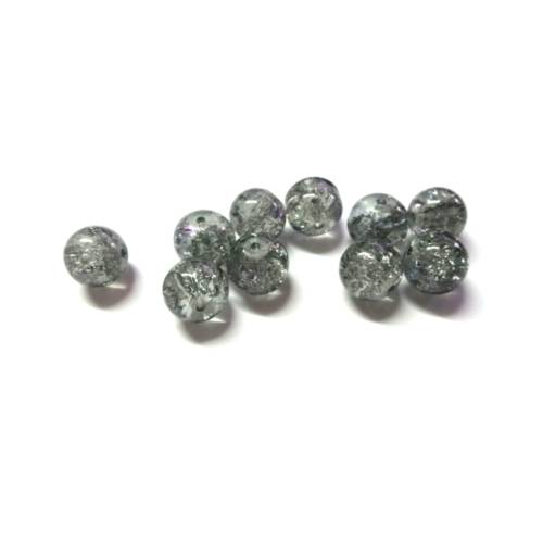 Beads / 10pcs Glass Crackle Beads smashed optic Beads - 10mm, Beads for crafting