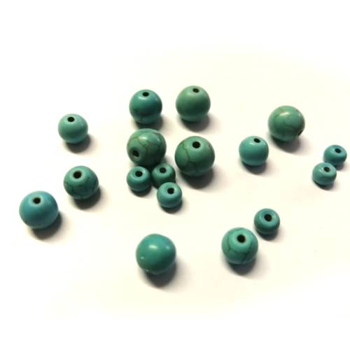 Beads / 17pcs/ Howlite Bead MIX  / 10mm 8mm 4mm/ Beads for jewellery crafting