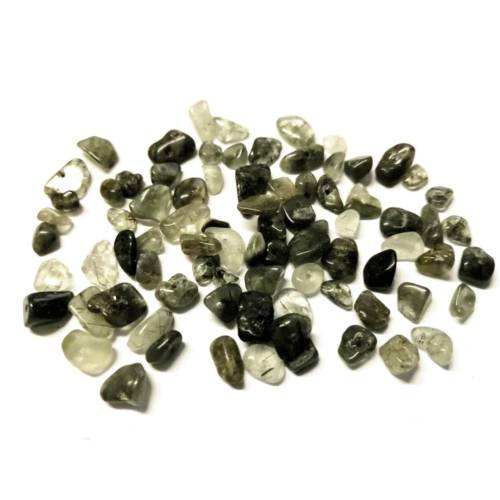 Beads / Gemstone Beads / Green Rutilated Quartz Beads / 5-8mm chips/+/-75pcs / Beads for crafting